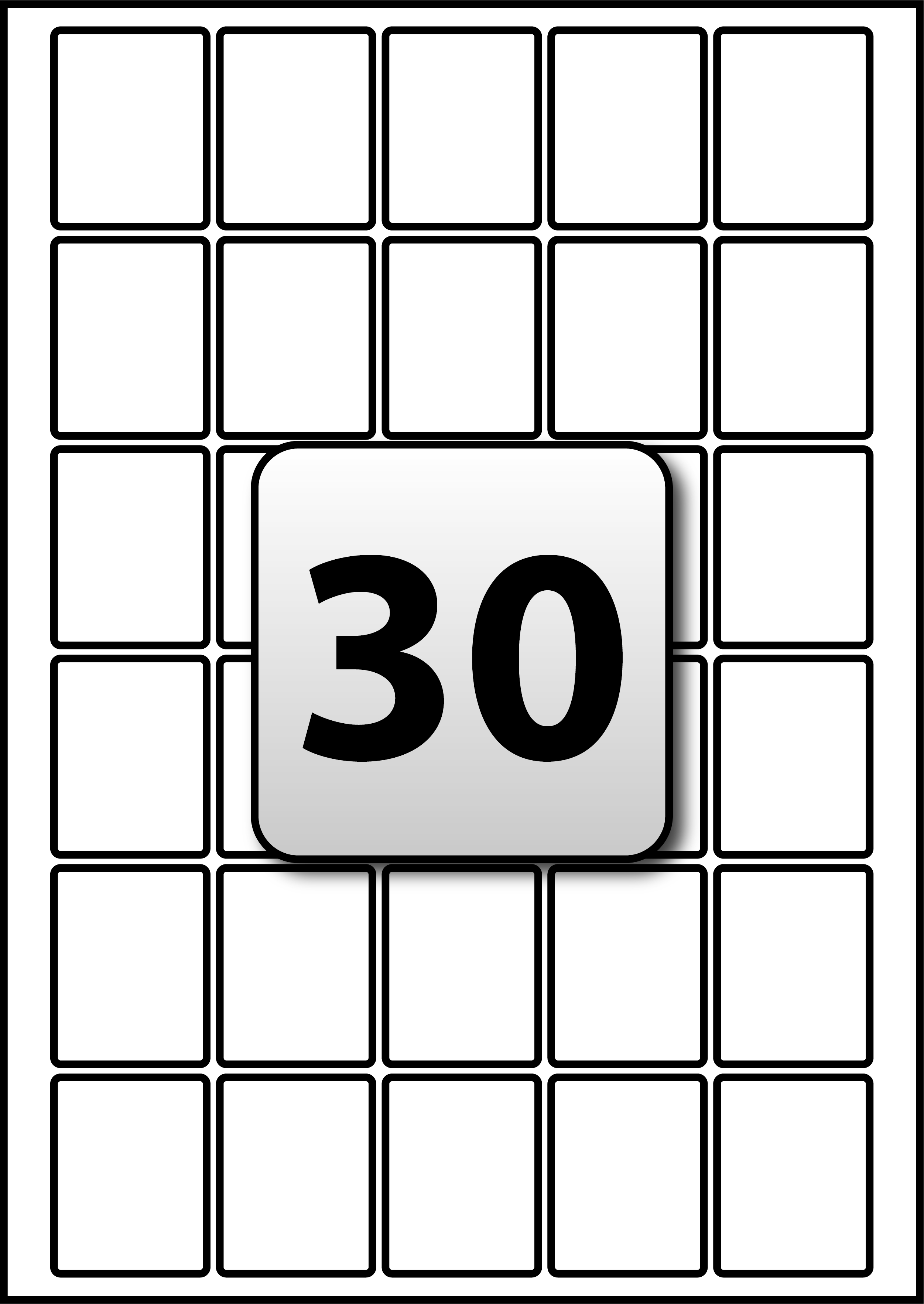 30 Rectangle Labels per A4 sheet 35 mm x 45 mm Flexi Labels